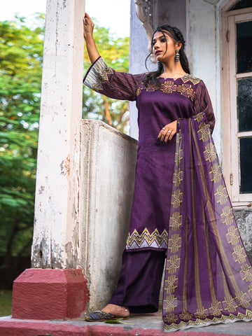 Printed Mughal Motif Kurta Set with Dupatta – Elegant Traditional Wear