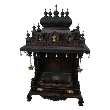 PUJA TEMPEL MANDIR MIT TIRUPATI BALAJI INLAY HOLZ MANDAPAM -001