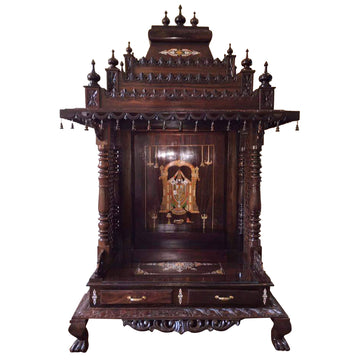 PUJA TEMPEL MANDIR MIT TIRUPATI BALAJI INLAY HOLZ MANDAPAM -001