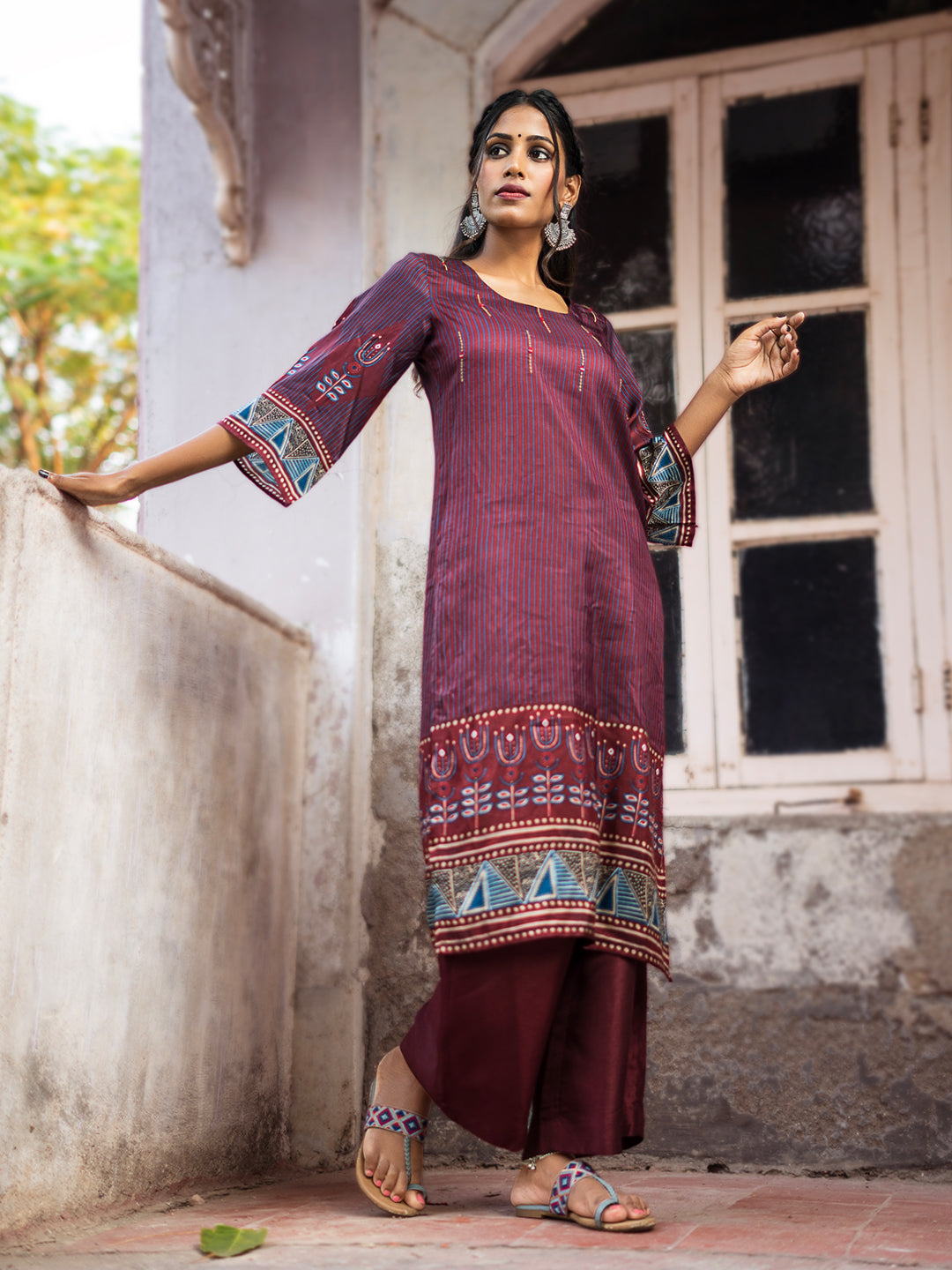 Mughal Motif Kurta Set with Dupatta