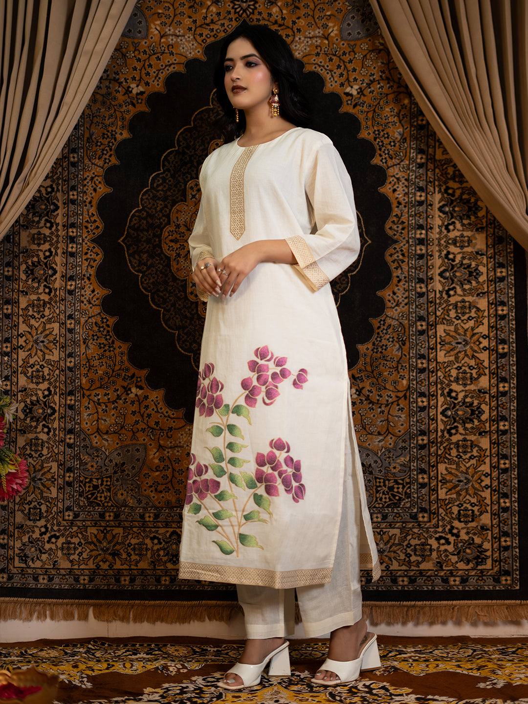 Elegant Cotton Jacquard Kurta Set with Dupatta – Perfect for Every Festive Occasion