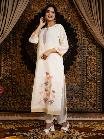 Elegant Jacquard Cotton Kurta Set with Dupatta – Perfect for Festive Occasions