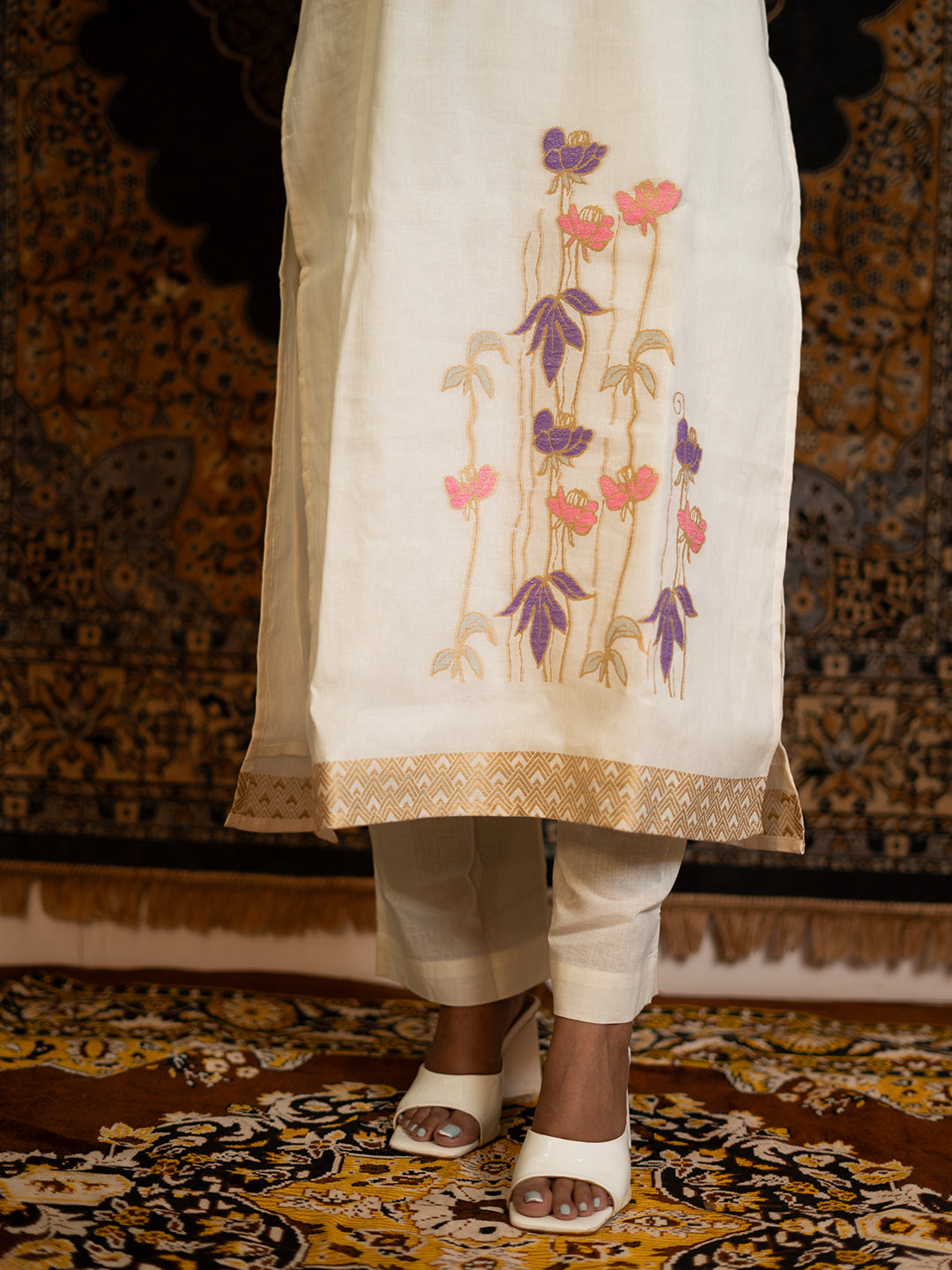 Elegant Jacquard Cotton Kurta Set with Dupatta – Perfect for Festive Occasions