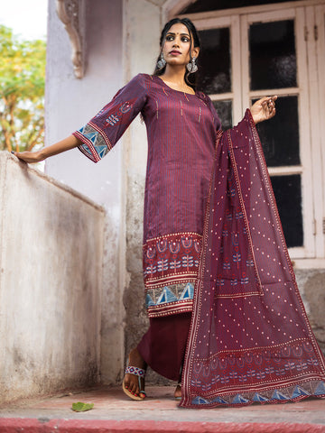 Mughal Motif Kurta Set with Dupatta