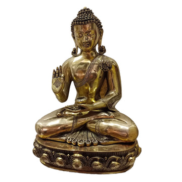 Statue de Bouddha de médecine en laiton antique - Décoration spirituelle élégante