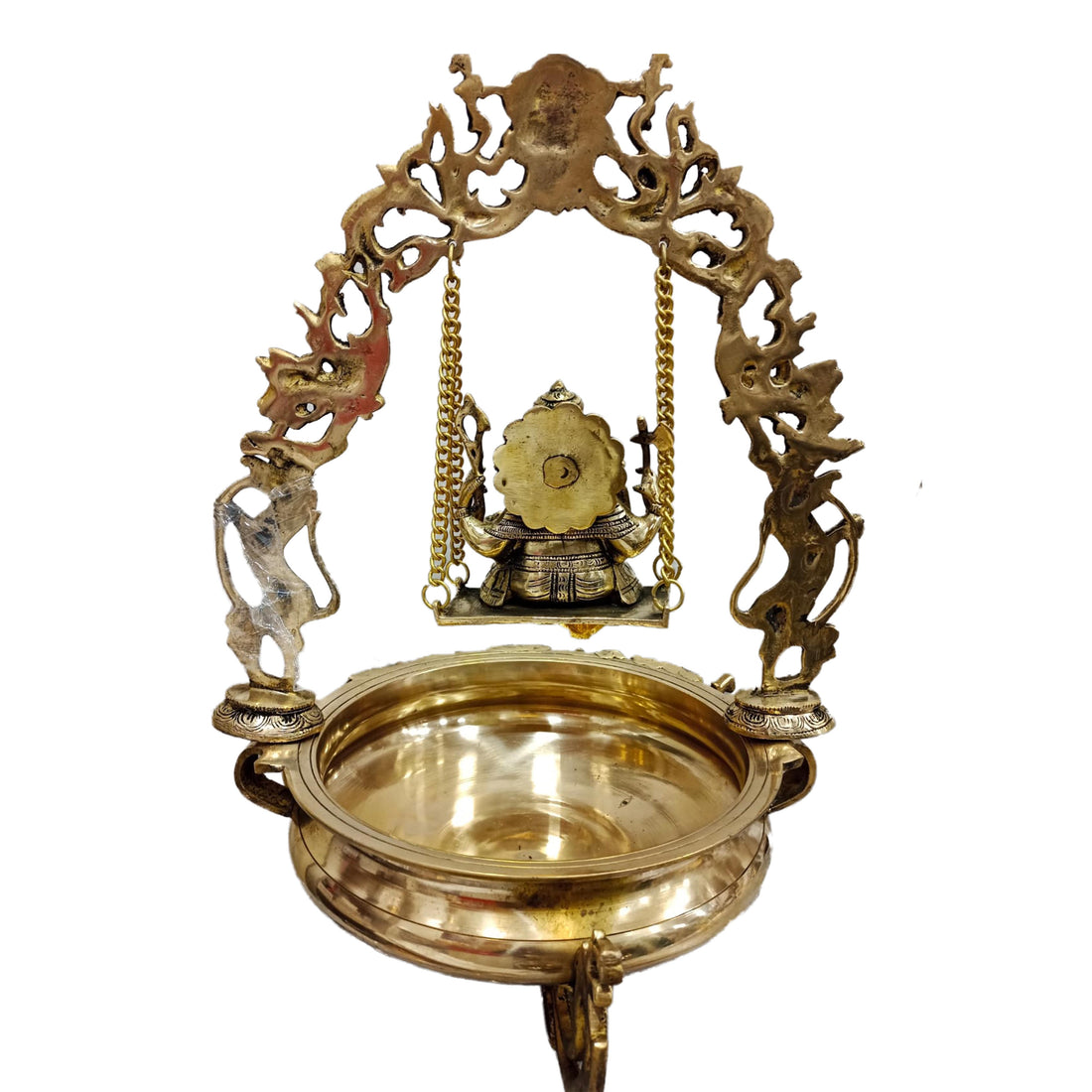 Antique Brass Ganesha Urli Statue 21" - Elegant Home Décor- Handmade-12.0 kg