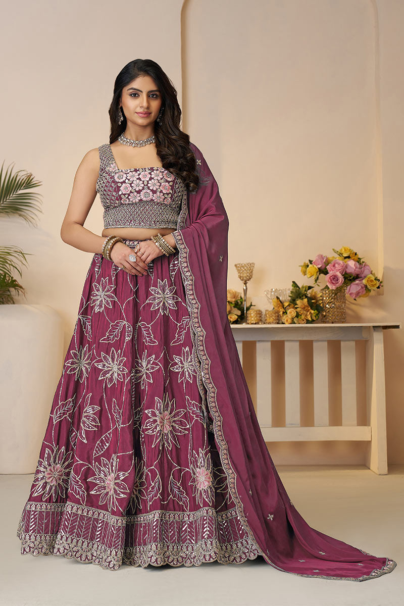 Floral Fantasy in Vibrant Maroon – A Stunning Choice for Every Bridesmaid