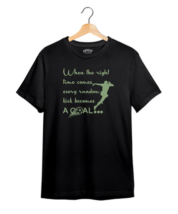 100% Cotton Round Neck Tee - Life And Living-  | Black | White