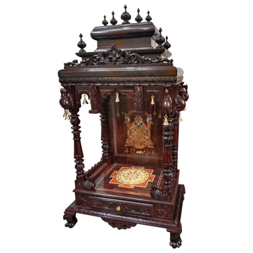 PUJA TEMPEL MANDIR MIT TIRUPATI BALAJI INLAY HOLZ MANDAPAM -001