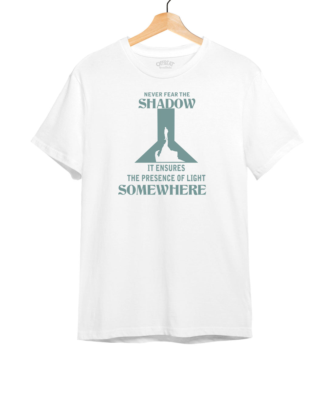 "Light Somewhere" Printed T-Shirt – Premium Round Neck - Navy Blue and White - 100% Cotton