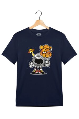 "Astronaut" - Juniors Unisex T-Shirt – Premium Round Neck - Navy Blue - 100% Cotton Offbeat