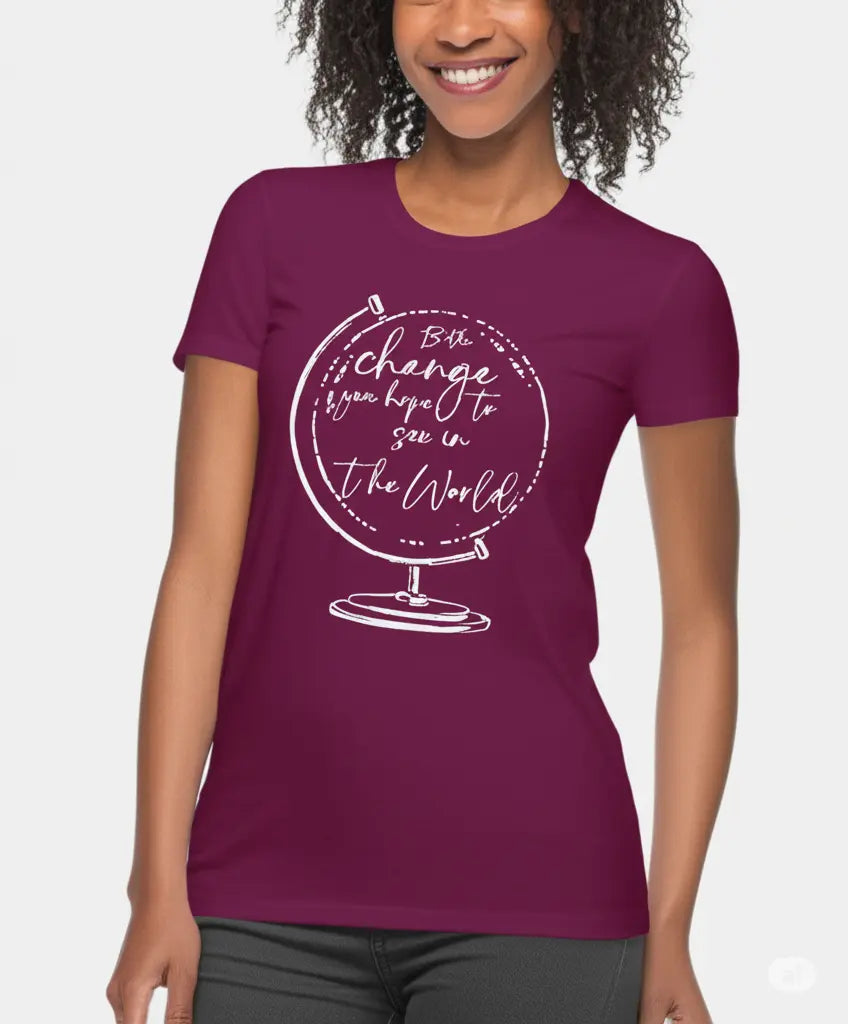 Be The Change - Graphic T-Shirt – 100% Cotton - Black & Maroon Variants