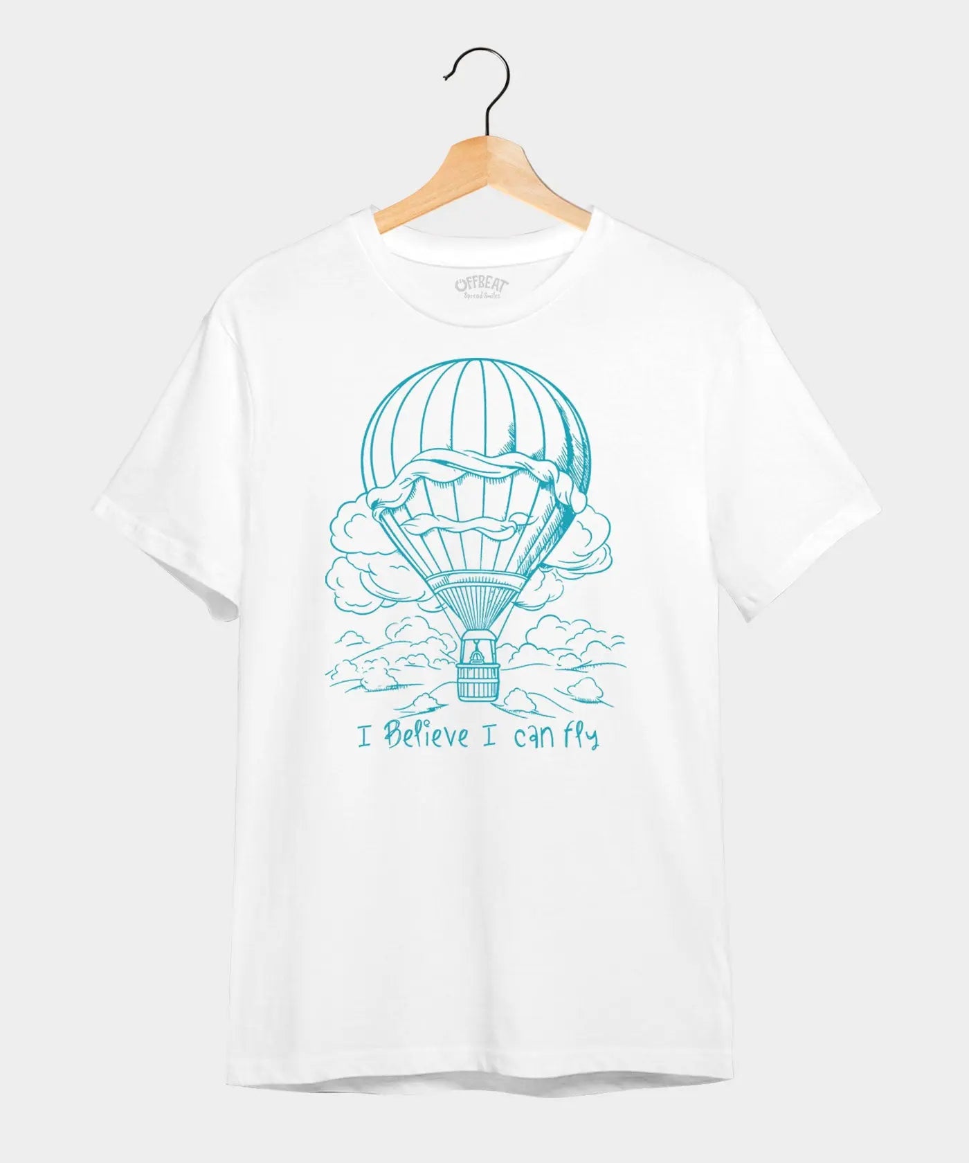Believe & Fly - Women Graphic T-Shirt – 100% Cotton - Electric Blue & White Variants