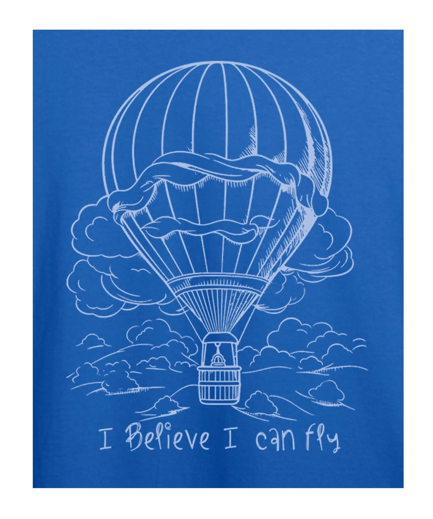 Believe & Fly - Women Graphic T-Shirt – 100% Cotton - Electric Blue & White Variants