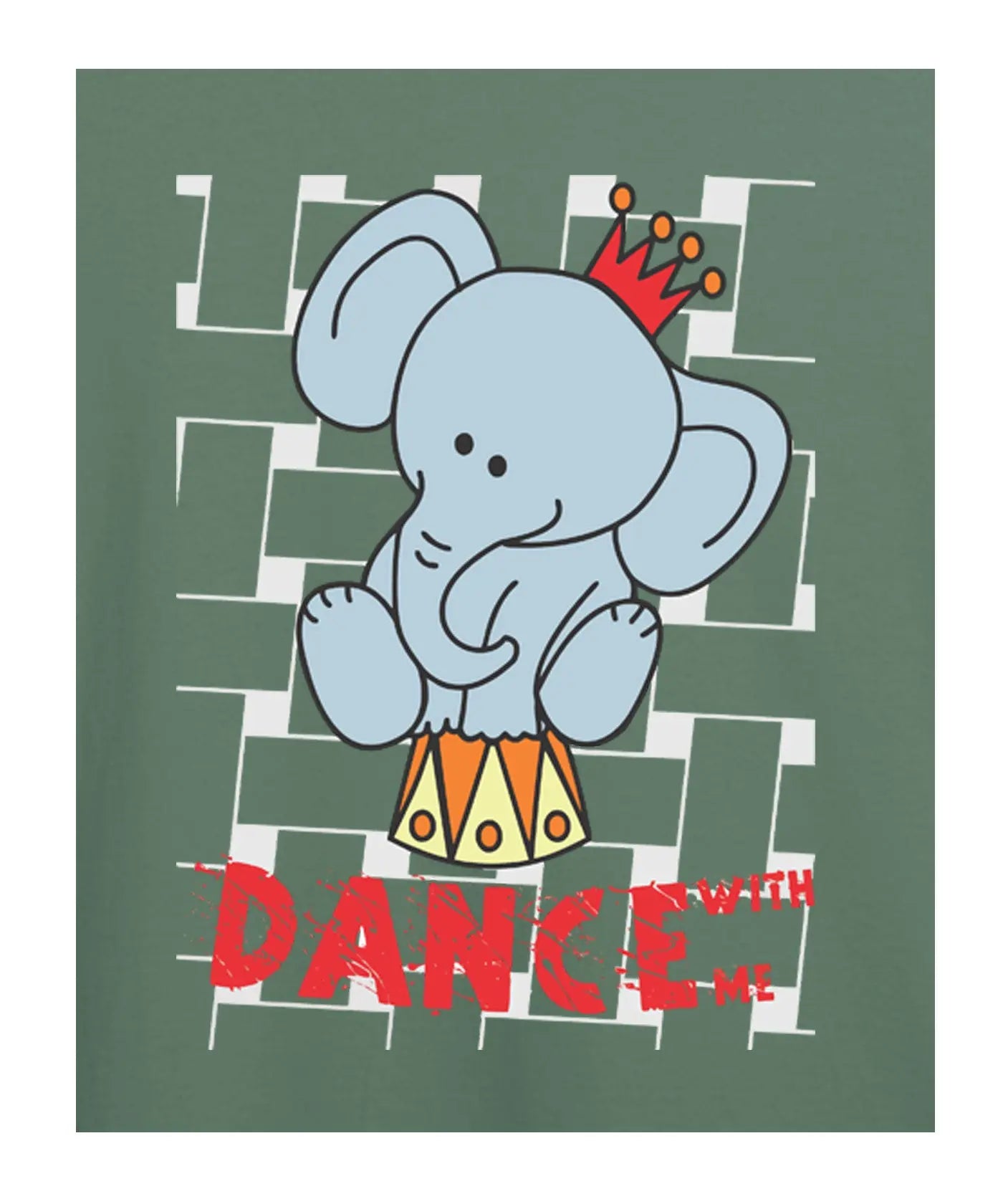 "Dance With Me" - Kids Unisex T-Shirt – Premium Round Neck - Basil Green - 100% Cotton