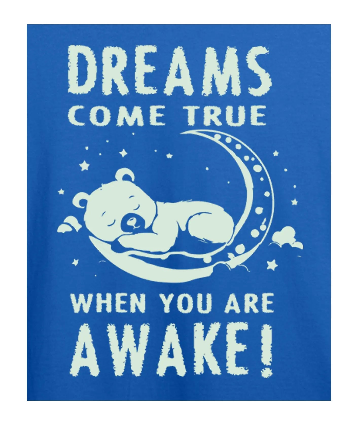 "Dream Come True" Printed T-Shirt – Premium Round Neck - Electric Blue and Maroon - 100% Cotton