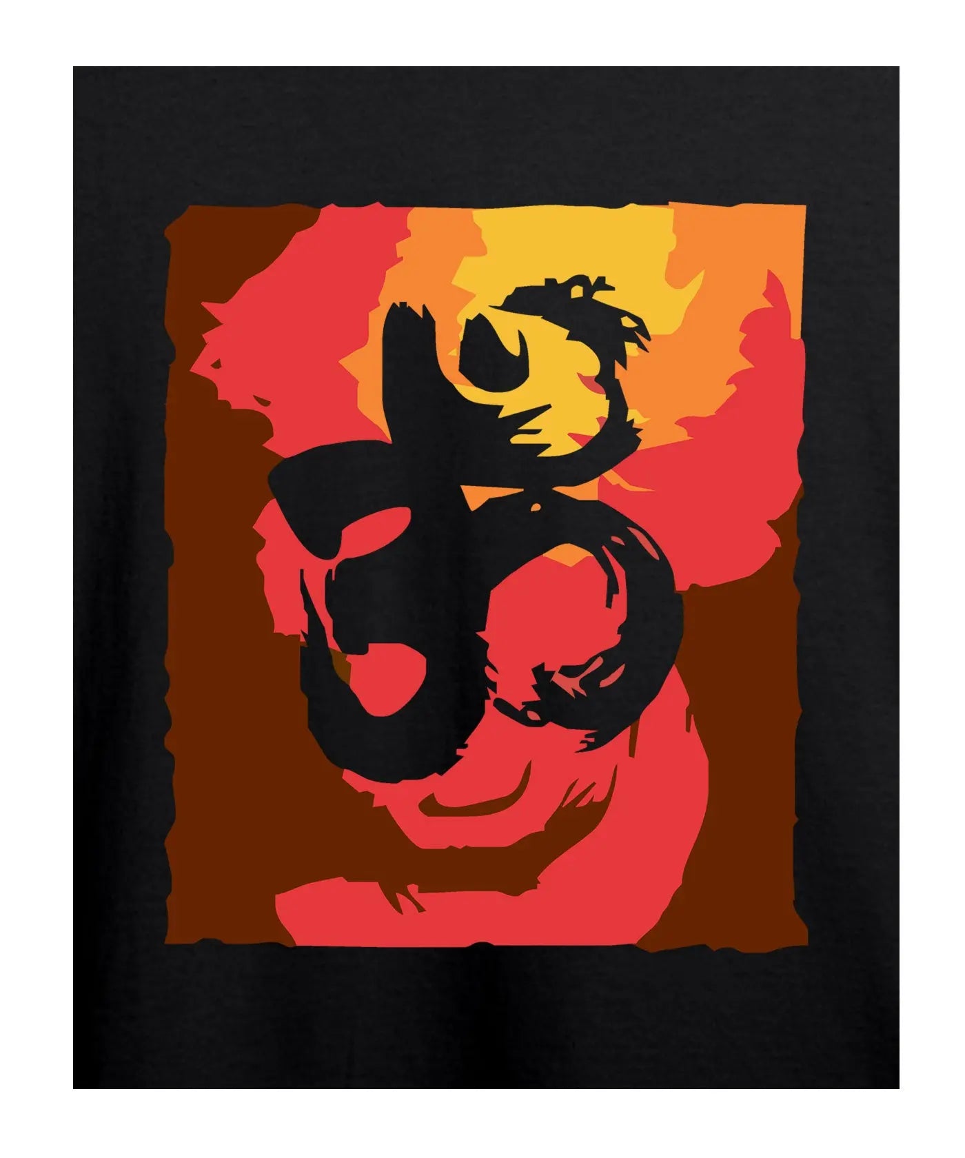 "Dynamic Om" Printed T-Shirt – Premium Round Neck - Black - 100% Cotton