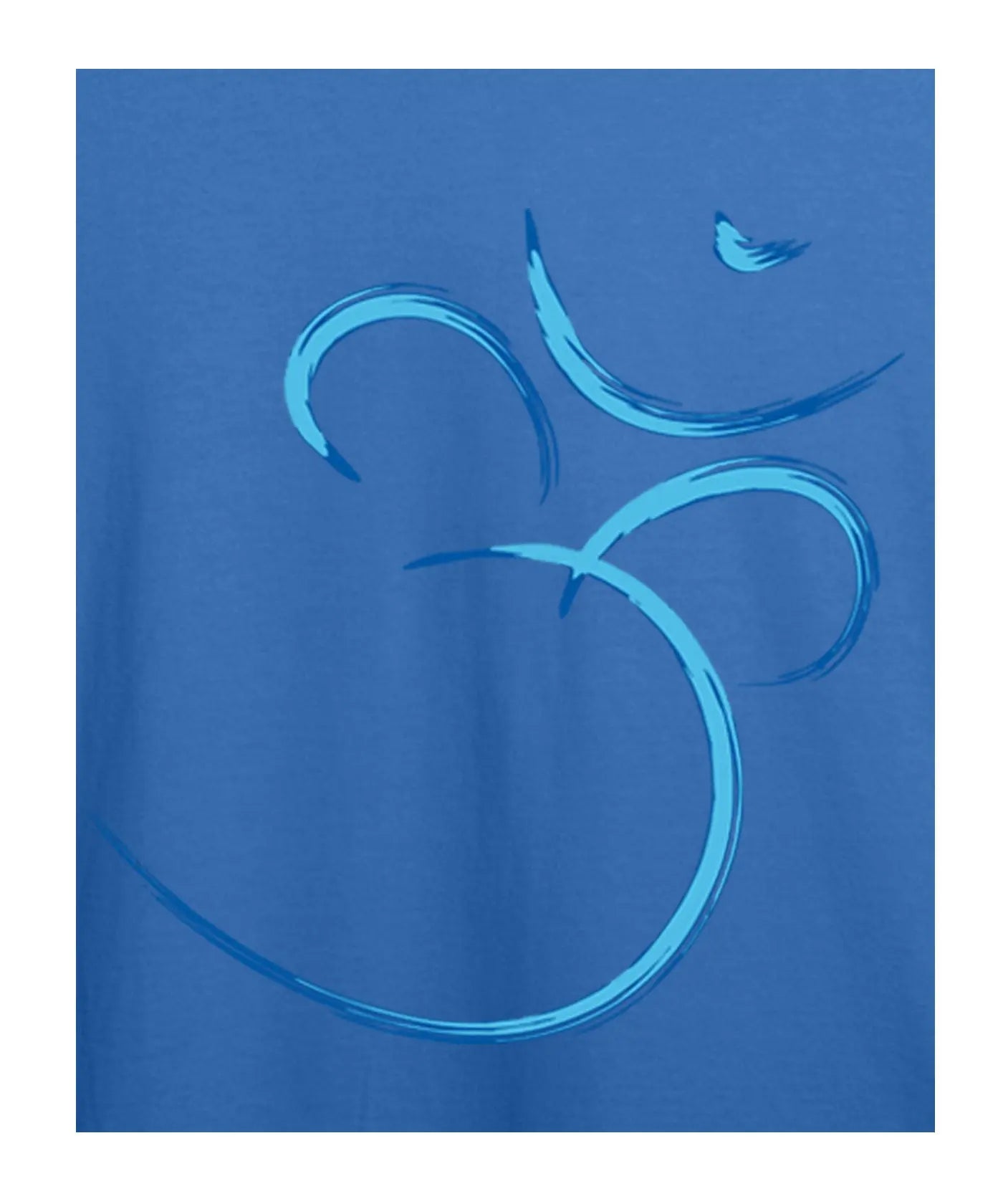 "Embossed Om Art" Printed T-Shirt – Premium Round Neck - Electric Blue - 100% Cotton