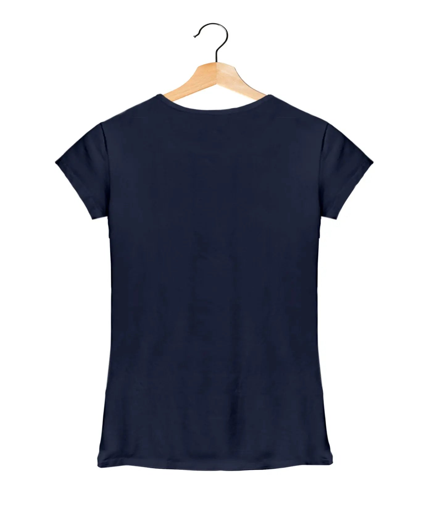 Flowers And Leaves Art - Women’s T-Shirt – Premium Round Neck - Navy Blue - 100% Cotton Offbeat