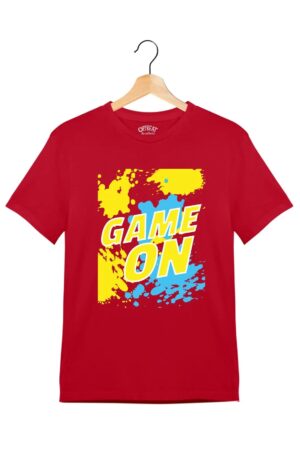 "Game On" - Juniors Unisex T-Shirt – Premium Round Neck - Red - 100% Cotton Offbeat