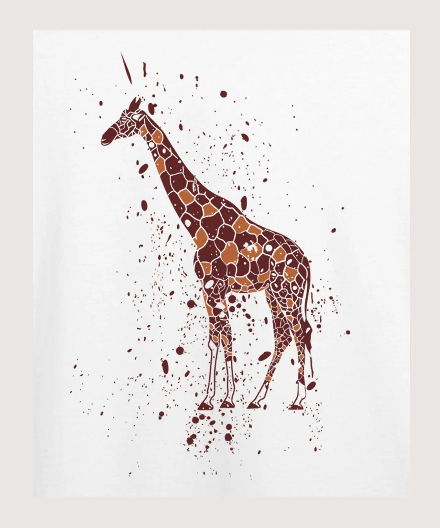 Kids T-Shirt Giraffe - Kids Unisex – Premium Round Neck - White - 100% Cotton