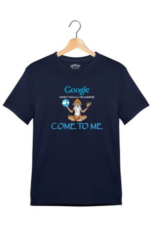 "Google Answers" - Juniors Unisex T-Shirt – Premium Round Neck - Navy Blue - 100% Cotton Offbeat