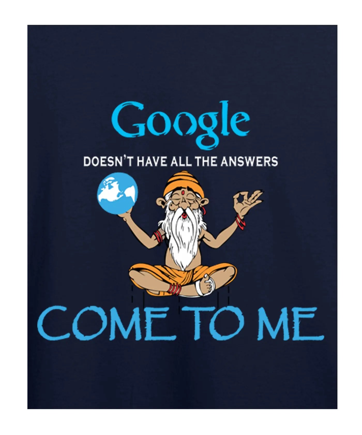 "Google Answers" - Juniors Unisex T-Shirt –  Premium Round Neck - Navy Blue - 100% Cotton