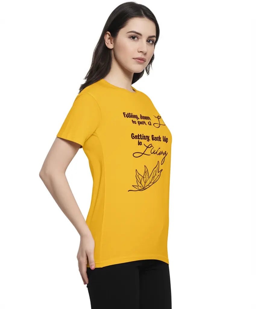 Life And Living - Graphic T-Shirt – 100% Cotton - Sunflower Yellow & White Variants