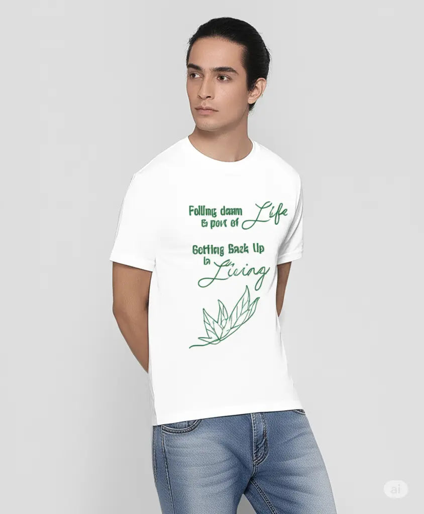Life And Living - Graphic T-Shirt – 100% Cotton - Sunflower Yellow & White Variants
