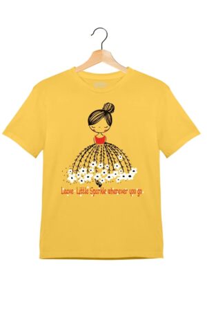 "Little Sparkle" - Kids Unisex T-Shirt – Premium Round Neck - Minion Yellow - 100% Cotton Offbeat