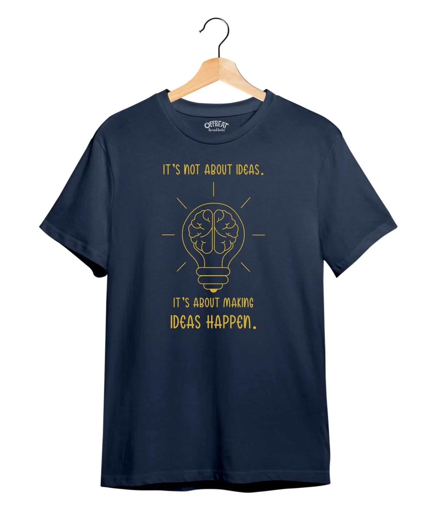 Making Ideas Happen - Women Graphic T-Shirt – 100% Cotton - Electric Blue & Navy Blue Variants