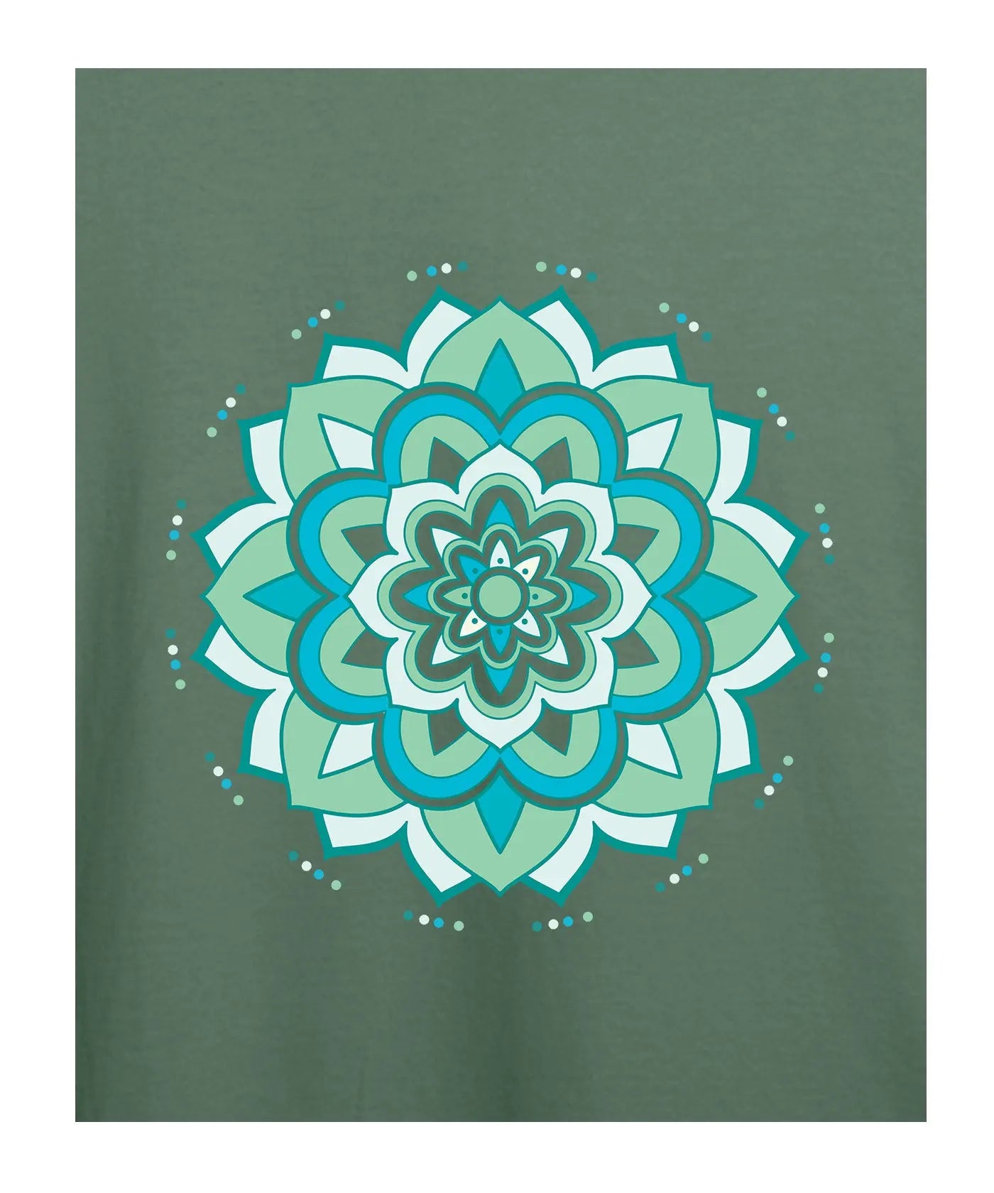 Mandala Yoga - Women’s T-Shirt –  Premium Round Neck - Basil Green - 100% Cotton