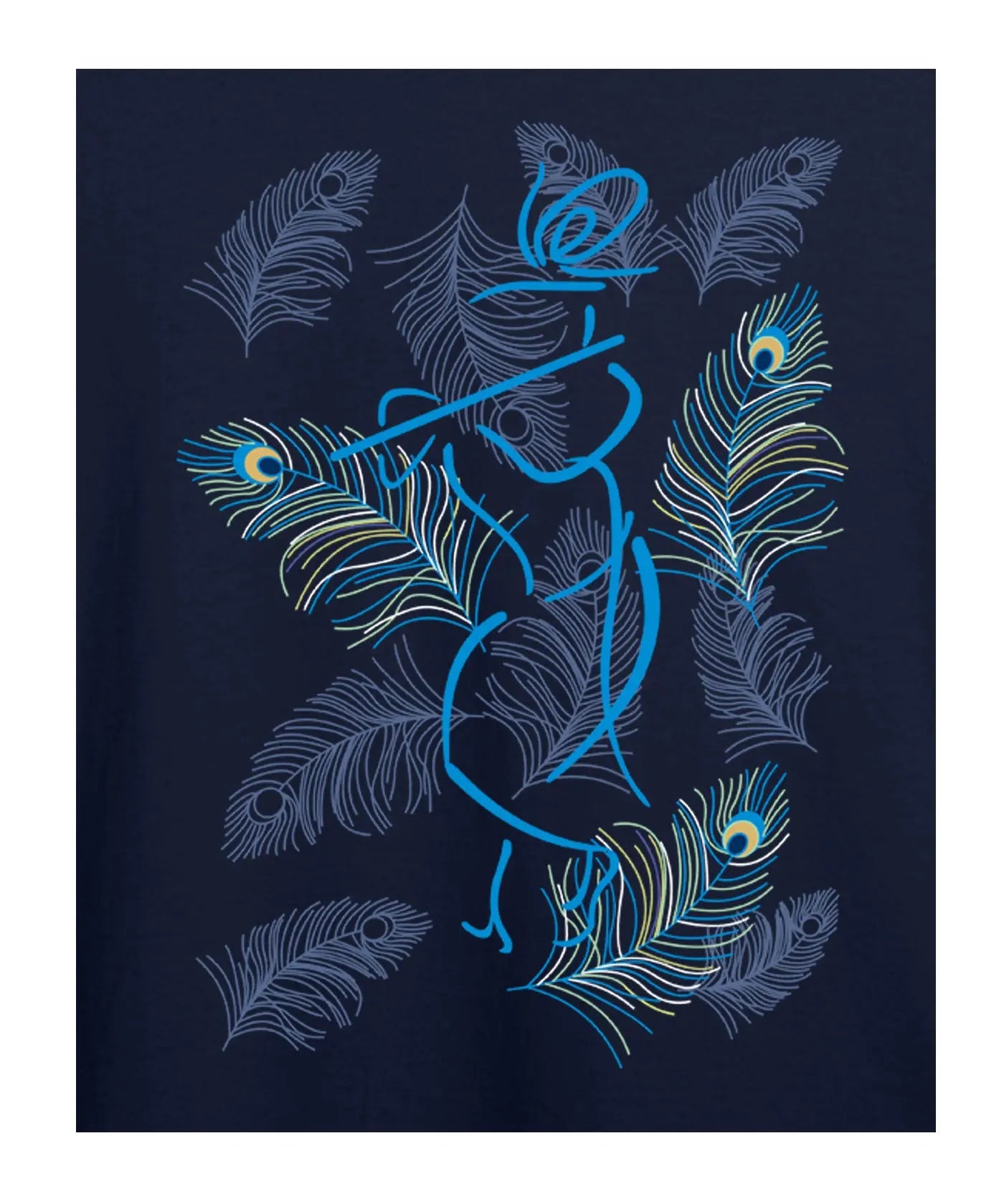 "Mayur Krishna" - Kids Unisex T-Shirt – Premium Round Neck - Navy Blue - 100% Cotton