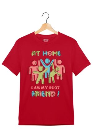 " My Best Friend" - Juniors Unisex T-Shirt – Premium Round Neck - Red - 100% Cotton Offbeat