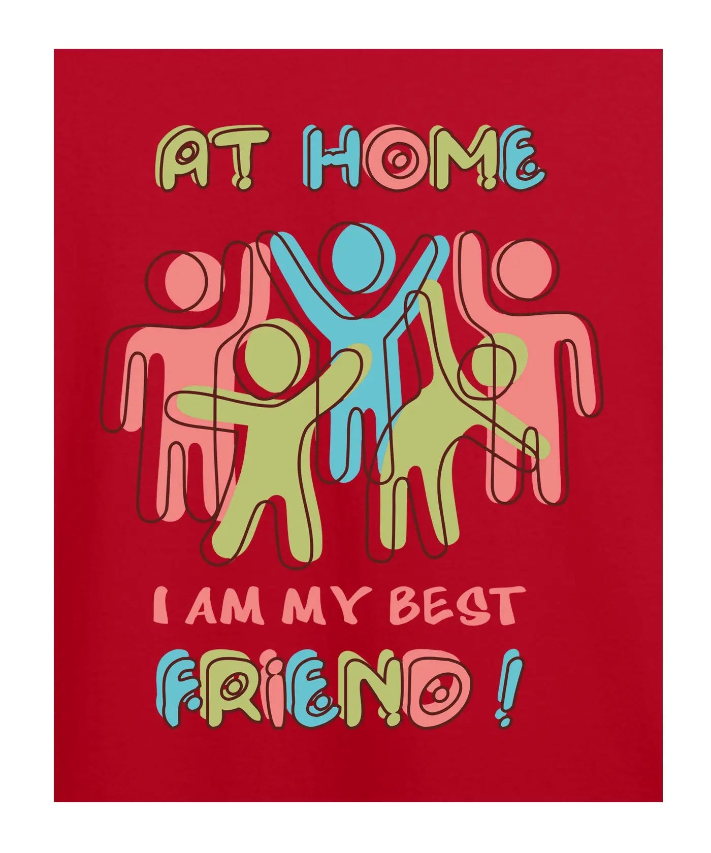 " My Best Friend" - Juniors Unisex T-Shirt –  Premium Round Neck - Red - 100% Cotton