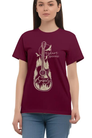 Nature's Rythym - Women Graphic T-Shirt – 100% Cotton - Maroon & White Variants Offbeat