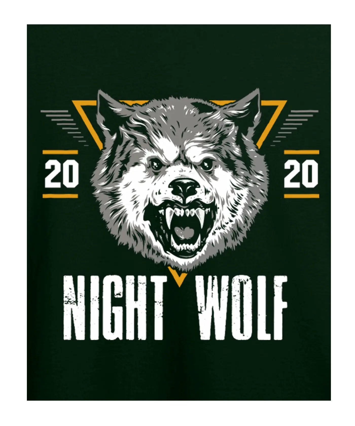 "Night Wolf" - Juniors Unisex T-Shirt –  Premium Round Neck -Bottle Green - 100% Cotton
