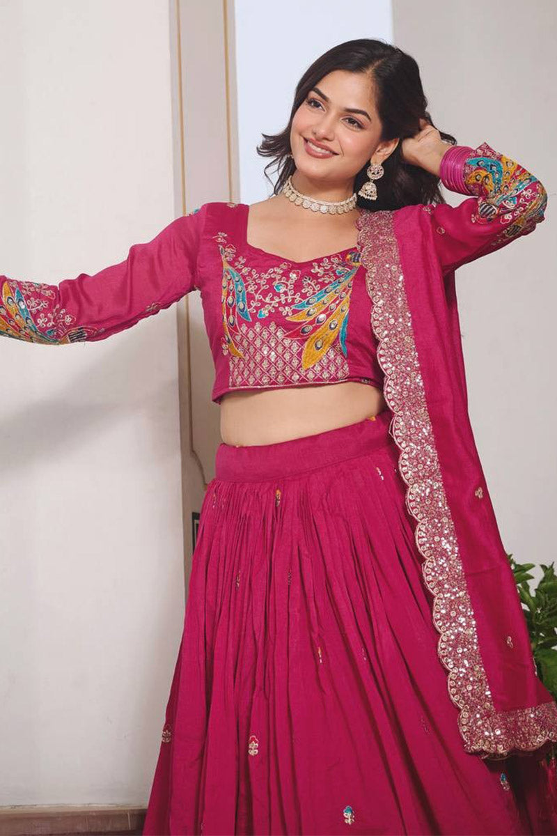 Elegant Indian Ethnic Wear Lehenga with Pink Design