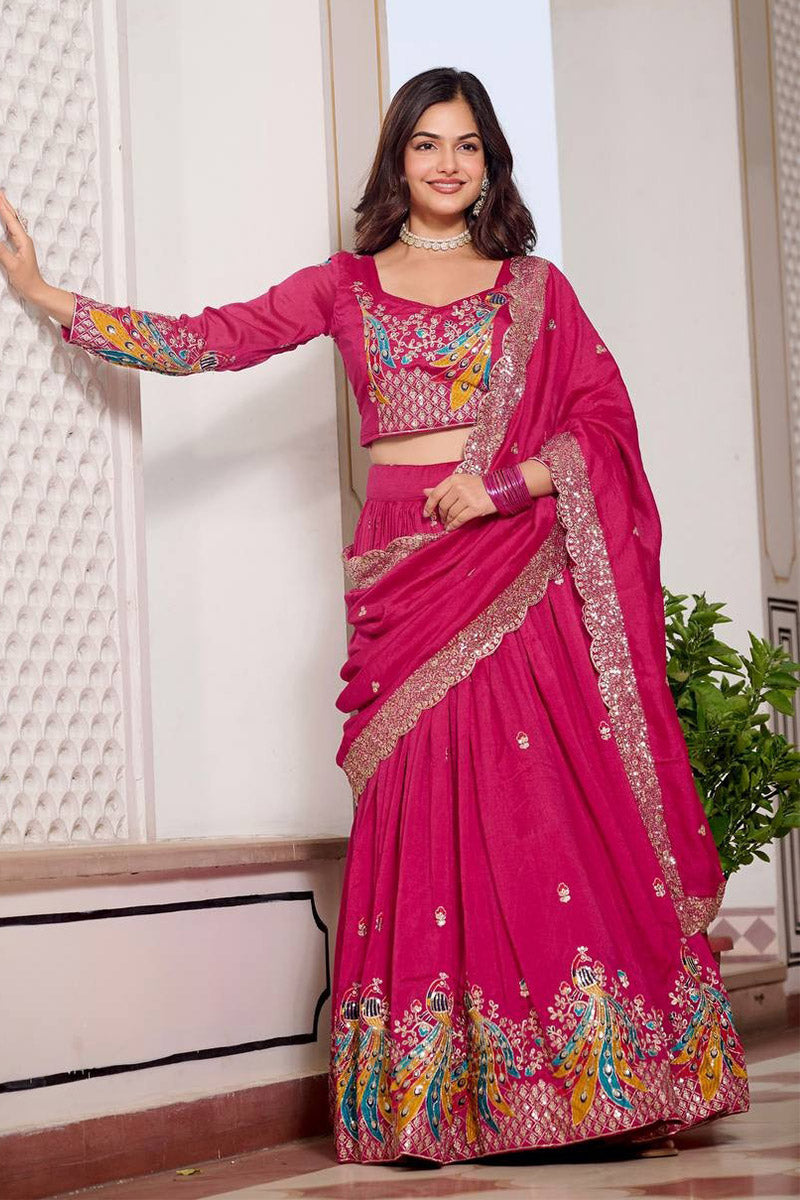 Elegant Indian Ethnic Wear Lehenga with Pink Design