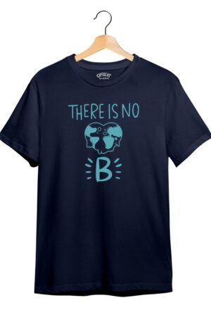 "There Is No Planet B" Printed T-Shirt – Premium Round Neck - Navy Blue - 100% Cotton Offbeat