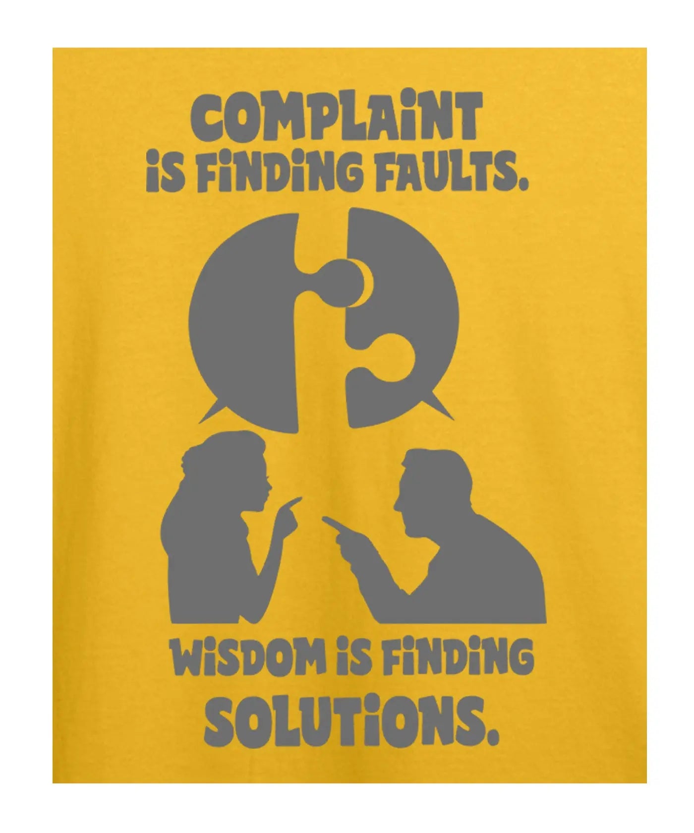 Wisdom Over Complaint - Premium Cotton Motivational T-Shirt – Unisex Comfort Fit - Yellow, Navy Blue
